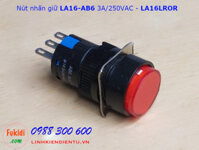 Công tắc nút nhấn giữ LA16 AB6 3A/250V phi 16mm màu đỏ - LA16LROR