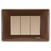 Công tắc ổ cắm Uten Q120 mặt viền đế âm chữ nhật - Bộ 1 công tắc 2 chiều