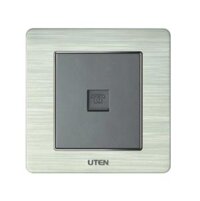 Công tắc ổ cắm Uten V6 mặt đế âm vuông - Bộ ổ cắm điện thoại