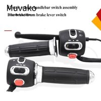 Công tắc tay lái xe điện MUVAKO, màu đen có nút công tắc kết hợp còi, Điều chỉnh tốc độ đa năng Đèn pha báo rẽ lắp ráp phụ kiện xe đạp điện