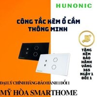 Công Tắc Thông Minh Kèm Ổ Cắm Hunonic Đen-TrắngCông Tắc Cảm Ứng Đế Âm Chữ Nhật -2022 - ĐEN