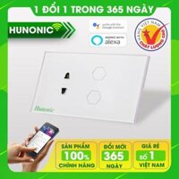 Công Tắc Thông Minh Kèm Ổ Cắm Hunonic Đen-TrắngCông Tắc Cảm Ứng Đế Âm Chữ Nhật -2022 - TRẮNG