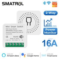 Công tắc thông minh mini SMATRUL Wifi 2 chiều 16A tương thích Alexa Google Home với phụ kiện