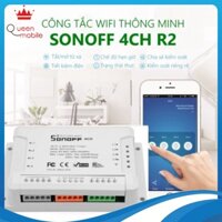 Công tắc thông minh Sonoff 4CH R2 điều khiển từ xa qua WIFI, 3G, 4G - 4CHR2 [Queen Mobile]