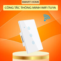Công Tắc Thông Minh Wifi TUYA Hình Chữ Nhật Cảm Ứng 1-2-3-4 Nút Điều Khiển Qua App + Giọng Nói