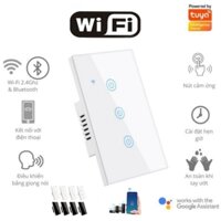 Công Tắc Thông Minh Wifi TUYA Hình Chữ Nhật Cảm Ứng 1-2-3-4 Nút Điều Khiển Qua App + Giọng Nói BH 12 Tháng