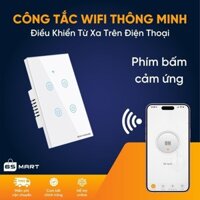 Công Tắc Thông Minh Wifi 6SMART Hình Chữ Nhật Cảm Ứng 2-3-4 Nút Điều Khiển trên Điện Thoại qua WiFi/4G, Tuya Smart Life