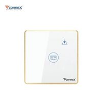 Công tắc Vconnex chống giật cho bình nước nóng - Vuông - Viền Nhôm- Trắng - Cung cấp Thiết bị điện nhà thông minh - AKIA Smart Home