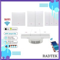 Công tắc wifi smart life tuya bật tắt đèn quạt nút cơ sang trọng độ bền cao