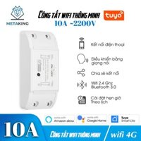 Công Tắc Wifi Thông Minh 10A 2200W - Chức Năng Hẹn Giờ, Điều Khiển Từ Xa, Google & Alexa