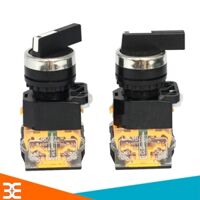 Công Tắc Xoay 3 Vị Trí LA38 440VAC-10A 22mm Loại Giữ, Có Tai Vặn NO/NC