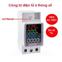 Công tơ điện tử 1 pha 100A LW-220V 6 thông số, thiết bị đo công suất, điện áp, cường độ dòng điện - CHẤT LƯỢNG CAO