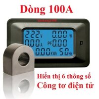 Công tơ điện tử 1 pha 6 thông số 100A có nút RESET độ chính xác cao tặng máy biến dòng đồng hồ điện