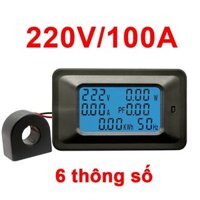 công tơ điện tử 1 pha 6 thông số 100A (CÓ RESET) Công tơ, đồng hồ điện tử 6 thông số ,thiết bị đo công suất 220v-100A.