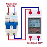 Công tơ điện tử 1 pha 80A LW/15000w CÓ ĐÈN NỀN chuyên dùng đo điện tiêu thụ Kw/h, chính xác với màn hình LCD to rõ