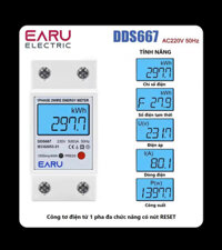 Công Tơ Điện Tử 1 Pha Đa Chức Năng 5(80)A Có Reset DDS667