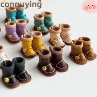 Conguying Giày da bò, Đồ chơi quà tặng DIY thông thường Giày bốt dài búp bê, Phụ kiện quần áo chất lượng cao Giày bốt móng vuốt gấu thời trang cho búp bê 1 / 12 BJD cho búp bê 1 / 11 OB11