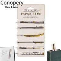 Conopery Bút giấy phẳng tuyệt vời, Thẻ bút giấy mực đen hai mặt, Bút có thể xé được đa năng siêu mỏng để viết và đánh dấu trang