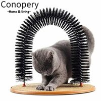 Conopery Cat Self Groomer, Nặng có đế trải thảm Bàn chải chải chải lông vòm mèo, cọ xát sau lông Vòng bàn chải cho chó nhỏ