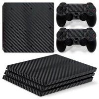 Console and Wireless Controller Skin Set Protector Cover for PS4 PRO - Black