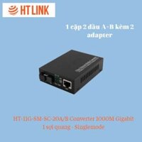 Converter Quang Singlemode 1sợi quang HTLINK HT-11G-SM-SC-20A/B chuẩn Gigabit 1000M