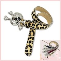 Coo Pha Lê Đầu Lâu Khóa Thắt Lưng PU Có Thể Điều Chỉnh Người Lớn Unisex Đảng Eo Phụ Kiện