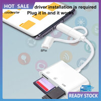 Cood Đầu Đọc Thẻ Nhớ 3 Trong 1 Phụ Kiện Máy Tính 8Pin Type-C Micro USB 30 OTG SD-Card TF Đầu Đọc Thẻ Nhớ Adapter Chống Sốc