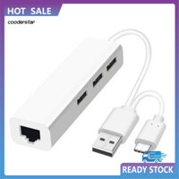 Cood Trung Tâm Trắng Docking Station cho Văn Phòng USB Type-C sang RJ45 Ethernet Hub Mạng Docking Station Tiện Lợi