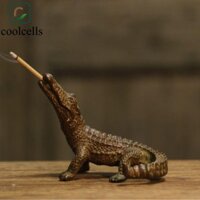 Coolcells Cá sấu đồng cổ, Tượng nhỏ bằng đồng thau cổ điển, Trang trí phong thủy mô phỏng Tượng cá sấu Mini sáng tạo tinh tế Phòng khách