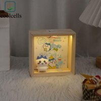 Coolcells Chiikawa Đèn ngủ trẻ em, Nút Kawaii Nguồn pin Anime Đèn ngủ Chiikawa, Quà lưu niệm du lịch bằng gỗ Sáng tạo bền Chiikawa để bàn