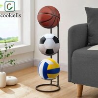 Coolcells Giá đựng bóng rổ trẻ em, Giỏ đựng bóng thép Carbon trắng, Giá trưng bày bóng đá màu đen tiết kiệm không gian thực tế Mẫu giáo