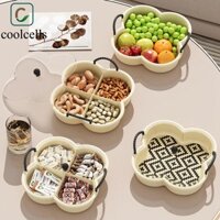 Coolcells Khay Trái Cây Khô Có Tay Cầm, Hộp Bảo Quản Thực Phẩm Chia Chống Bụi 4 Lưới, Khay Ăn Nhẹ Bằng Nhựa Di Động Phong Cách Kem Ăn Nhẹ Kẹo