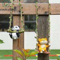 Coolcells Mặt dây chuyền chậu hoa sân vườn, Mặt dây chuyền leo cây gấu trúc hình chú chó Koala hoạt hình, Mặt dây chuyền động vật Nhựa thực tế Leo núi Gấu trúc Tượng nhỏ Ban công Sân cỏ sân hiên