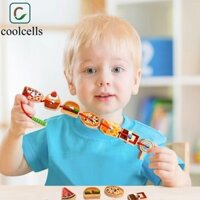 Coolcells Trò chơi ren cho bé, Phát triển trí thông minh Dây gỗ Đồ chơi hạt ren, Hoạt hình Caterpillar Thực phẩm DIY Hạt viền Đồ chơi học tập Quà tặng sinh nhật cho trẻ em
