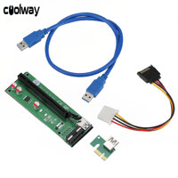 Coolway 60 Cm PCI-Thể Hiện PCI-E 1X Để 16X Adapter Card PCIe Mở Rộng + Cáp USB 3.0 + SATA Để 4Pin IDE Molex Dây Nguồn