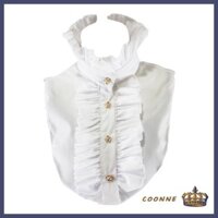 Coonn Nữ Victoria Steampunk Vintage Cho Nửa Áo Sơ Mi Áo Đứng Hoa Sen Xù Nút Vàng Xuống Có Thể Tháo Rời Fal