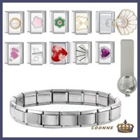 Coonn Thanh Lịch Chắc Chắn Thép Không Gỉ Ý Charm Bộ Vòng Tay Vàng Bạc Mô Đun Trang Sức Phụ Kiện Cho Nam Và Wo