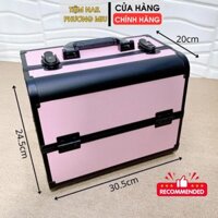 Cốp Đựng Đồ Móng 2 Tầng Bằng Nhôm Kích Thước 26X32X21Cm, Cốp Make Up, Cốp Đựng Mỹ Phẩm Chuyên Dụng - - Nms