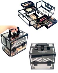 Cốp Đựng Đồ Trang Điểm Cá Nhân - Làm Nail - Nối Mi Trong Suốt 4 Ngăn - B01