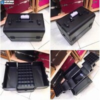 Cốp đựng đồ trang điểm chuyên nghiệp full đen LS3629 bằng nhựa cao cấp LINHSHOPvn