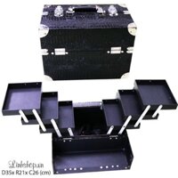 Cốp đựng đồ trang điểm chuyên nghiệp 6 mâm lớn đen rắn sang trọng