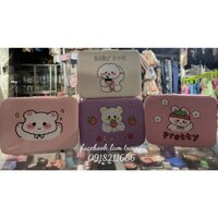 Cốp đựng mỹ phẩm gấu, hộp mỹ phẩm, túi đựng mỹ phẩm có gương