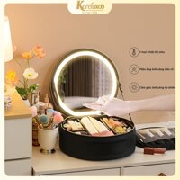 Cốp đựng Mỹ Phẩm, Túi Xách Tròn đựng Túi đựng Mỹ Phẩm Da PU, 23x10cm Cốp Túi Vali Với Phân Vùng