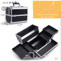 Cốp Nhôm 3 Tầng có khóa chìa - Cốp Nail ,Mi ,Makeup, Phun Xăm