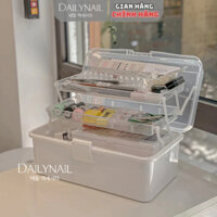 Cốp nhựa 3 Tầng đựng đồ Nail cá nhân (Có tay xách, móc khoá cài)