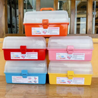 Cốp nhựa 3 tầng đựng phụ kiện nail mi- phun xăm, cốp có tay xách- móc khoá cài chắc chắn, tiện lợi màu ngẫu nhiên