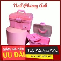 Cốp nhựa đựng đồ nail màu hồng tiện lợi – cốp đựng đồ nail giá rẻ