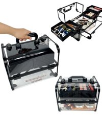 Cốp Thùng Make Up Đựng Mỹ Phẩm Đồ Làm Nail - Nối Mi Trong Suốt 4 Ngăn - B02