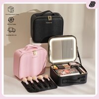 Cốp Túi Đựng Đồ Trang Điểm Cá Nhân Nhỏ Gọn Kèm Gương Đèn Tiện Dụng Có Quai Xách Chắc Chắn