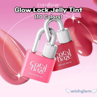 Coralhaze Glow Lock Jelly Tint (10 Màu) | Vết bẩn môi màu sống động với dưỡng ẩm, Son bóng thủy tinh dễ bay hơi lâu trôi nhẹ, Son dưỡng môi cao cấp